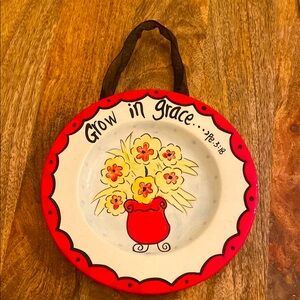Whimsical Grace Grow in Grace Bible Verse Plate